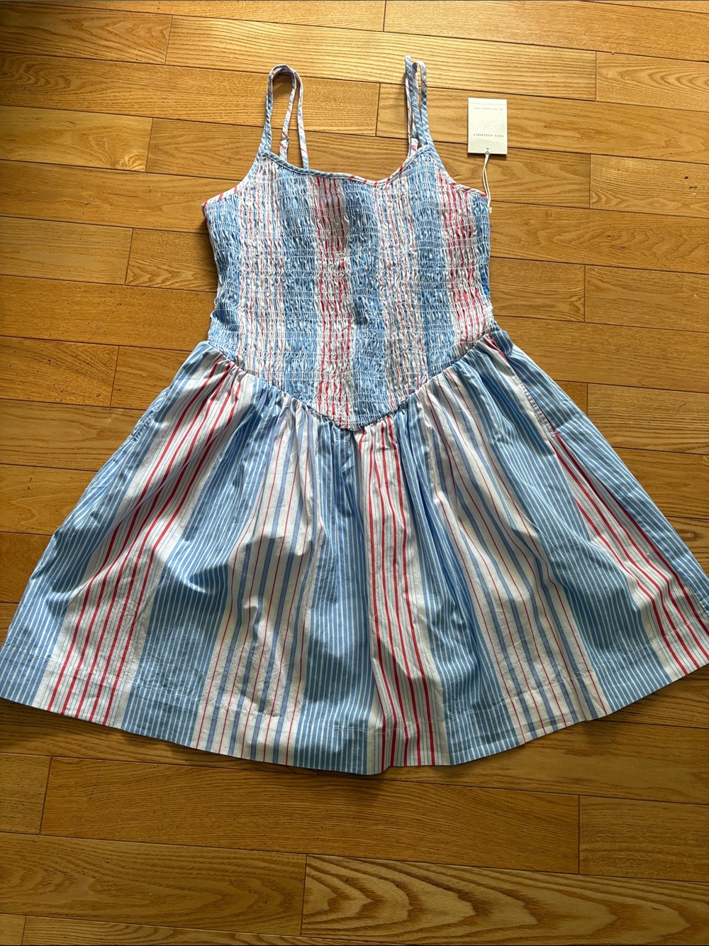 Women’s  Blue, White & Red Striped Sundress